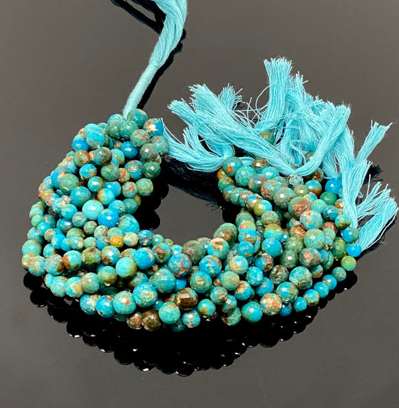 10” Genuine Arizona Turquoise Gemstone Beads, Natural Turquoise Beads, Wholesale Bulk Beads for Jewelry Making