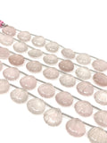 12mm Rose Quartz Carved Gemstone Beads, Rose Quartz Shell Shape Carved Briolette Beads for Jewelry Making, 10 Pcs
