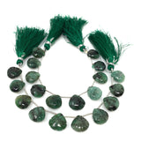 10 Pcs Emerald Carved Gemstone Beads, Natural Emerald Flower Carving Heart Shape Beads for Jewelry Making, 12x12mm