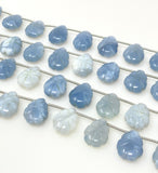 10 Pcs Blue Opal Carved Gemstone Beads, Blue Opal Flower Carving Pear Shape Beads for Jewelry Making, 14x10mm
