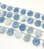 10 Pcs Blue Opal Carved Gemstone Beads, Blue Opal Flower Carving Pear Shape Beads for Jewelry Making, 14x10mm