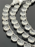 10 Pcs Clear Quartz Carved Gemstone Beads, Clear Quartz Flower Carving Heart Shape Beads for Jewelry Making, 12x12mm