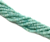 16” Amazonite Faceted Heishi Beads, Peruvian Amazonite Tyre Shape Gemstone Beads, Bulk Wholesale Beads, AAA Grade 5.5mm - 6mm