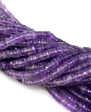 16” Shaded Amethyst Faceted Heishi Beads, Natural Gemstone Disc Beads, African Amethyst Tyre Shape Wholesale Beads, AAA Grade 5.5mm - 6mm