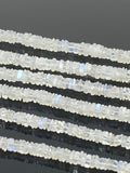 16” Rainbow Moonstone Square Heishi Beads, Blue Flash Rainbow Moonstone Gemstone Tyre Beads, Jewelry Supplies, Wholesale Bulk Beads