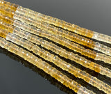 16” Natural Citrine Faceted Heishi Beads, Gemstone Wholesale Beads, Citrine Tyre Shape Disc Beads, AAA Grade Citrine Beads