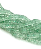 16” Natural Green Amethyst Heishi Gemstone Beads, Faceted Prasiolite Beads, Bulk Wholesale Gemstone Beads, AAA Grade 7mm - 7.5mm