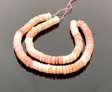 16” Pink Opal Faceted Heishi Gemstone Beads, Pink Opal Tyre Shape Disc Beads, Bulk Wholesale Beads, AA+ Grade 8.5mm- 9mm