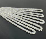 Rainbow Moonstone Heishi Beads, Blue Flash Rainbow Moonstone Gemstone Faceted Tyre Beads, Jewelry Supplies, Wholesale Bulk Beads, 16” Strand
