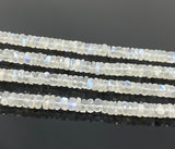 Rainbow Moonstone Heishi Beads, Blue Flash Rainbow Moonstone Gemstone Faceted Tyre Beads, Jewelry Supplies, Wholesale Bulk Beads, 16” Strand