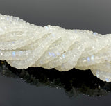 Rainbow Moonstone Heishi Beads, Blue Flash Rainbow Moonstone Gemstone Faceted Tyre Beads, Jewelry Supplies, Wholesale Bulk Beads, 16” Strand