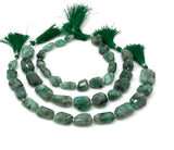 9.5" Natural Emerald Faceted Nugget Beads, Spiritual Energy Healing Gemstone Beads, Crystal Chakra Bulk Wholesale DIY Jewelry Making Beads