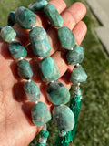 9.5" Natural Emerald Faceted Nugget Beads, Spiritual Energy Healing Gemstone Beads, Crystal Chakra Bulk Wholesale DIY Jewelry Making Beads