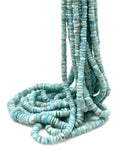 Natural Larimar Heishi Beads, Larimar Gemstone Beads in Graduation , Bulk Wholesale Tyre Beads AAA Grade, 16” Strand