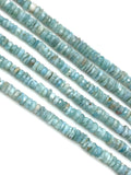 Natural Larimar Heishi Beads, Larimar Gemstone Beads in Graduation , Bulk Wholesale Tyre Beads AAA Grade, 16” Strand