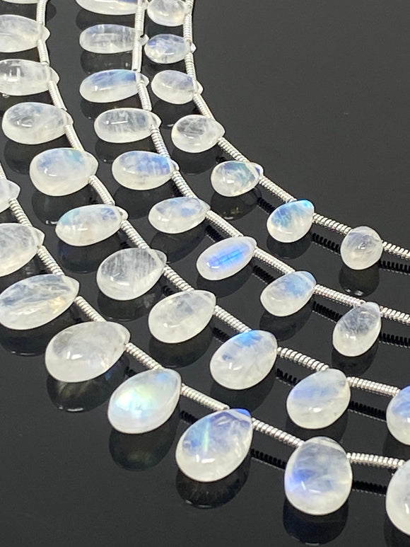 Rainbow Moonstone Gemstone Beads, Moonstone Smooth Pear Shape Beads, Jewelry Supplies, Wholesale Bulk Beads, 8