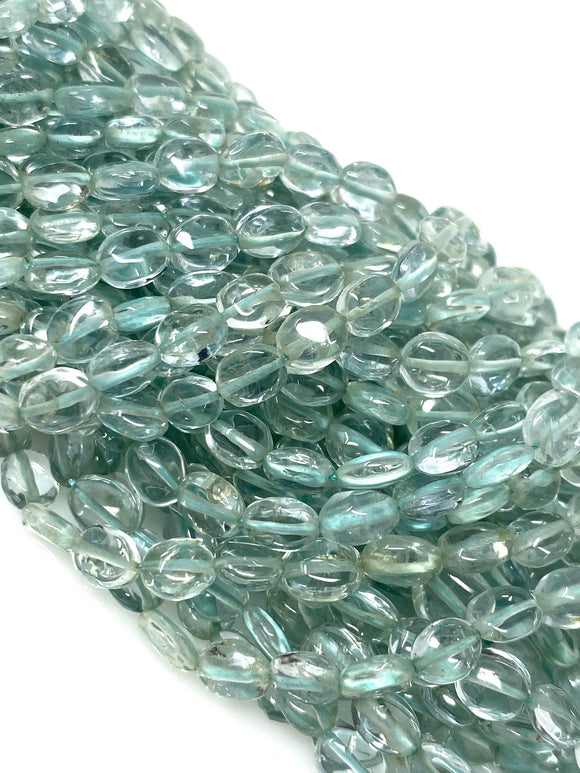 15” Aquamarine Gemstone Beads, Blue Aquamarine Nugget Smooth Beads, Bulk Wholesale Beads, 4x3mm - 7x6mm