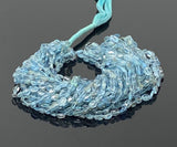 15” Rare Santa Maria Aquamarine Gemstone Beads, Aquamarine Oval Nugget Smooth Beads, Bulk Wholesale Beads, 4x3mm - 8x6mm