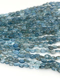 15” Rare Santa Maria Aquamarine Gemstone Beads, Aquamarine Oval Nugget Smooth Beads, Bulk Wholesale Beads, 4x3mm - 8x6mm