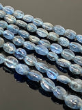 15” Rare Santa Maria Aquamarine Gemstone Beads, Aquamarine Oval Nugget Smooth Beads, Bulk Wholesale Beads, 4x3mm - 7x6mm