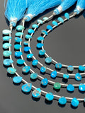 7” Turquoise Gemstone Beads Natural Arizona Turquoise Faceted Pear Shape Beads Jewelry Supplies for DIY Jewelry Making, Bulk Wholesale Beads