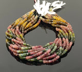 14.5" Natural Tourmaline Gemstone Beads, Watermelon Color Tourmaline Beads, Jewelry Supplies, Wholesale Beads, Faceted Heishi Beads
