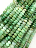 16” Natural Chrysoprase Faceted Rondelle Beads, Chrysoprase Gemstone Beads, Bulk Wholesale Beads