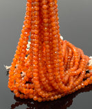 10” Carnelian Gemstone Beads, Natural Carnelian Faceted Round Beads, Jewelry Supplies Bulk Wholesale Beads, 5mm - 5.5mm