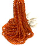 10” Carnelian Gemstone Beads, Natural Carnelian Faceted Round Beads, Jewelry Supplies Bulk Wholesale Beads, 5mm - 5.5mm
