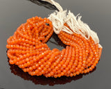 10” Carnelian Gemstone Beads, Natural Carnelian Faceted Round Beads, Jewelry Supplies Bulk Wholesale Beads, 5mm - 5.5mm