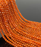 10” Carnelian Gemstone Beads, Natural Carnelian Faceted Round Beads, Jewelry Supplies Bulk Wholesale Beads, 5mm - 5.5mm
