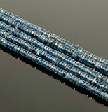 14” Rare Kyanite Gemstone Beads, Natural Indigo Kyanite Faceted Heishi Tyre Beads AAA Grade