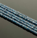 14” Rare Kyanite Gemstone Beads, Natural Indigo Kyanite Faceted Heishi Tyre Beads 4.5mm - 5.5mm AAA Grade