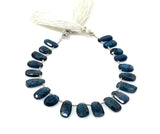 7” Rare Indigo Moss Kyanite Gemstone Beads, Natural Kyanite Fancy Shape Slice Beads, AAA Grade, 10x6mm - 16x9mm