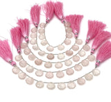 12mm Rose Quartz Carved Gemstone Beads, Rose Quartz Shell Shape Carved Briolette Beads for Jewelry Making, 10 Pcs