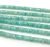 16” Amazonite Faceted Heishi Beads, Peruvian Amazonite Tyre Shape Gemstone Beads, Bulk Wholesale Beads, AAA Grade 5.5mm - 6mm