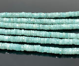 16” Amazonite Faceted Heishi Beads, Peruvian Amazonite Tyre Shape Gemstone Beads, Bulk Wholesale Beads, AAA Grade 5.5mm - 6mm