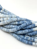 16” Blue Opal Faceted Heishi Beads, Shaded Blue Opal Tyre Shape Gemstone Beads, Bulk Wholesale Beads, Blue Opal Beads