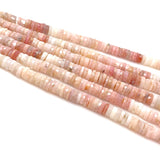 16” Pink Opal Faceted Heishi Gemstone Beads, Pink Opal Tyre Shape Disc Beads, Bulk Wholesale Beads, 7.5mm - 8mm