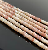 16” Pink Opal Faceted Heishi Gemstone Beads, Pink Opal Tyre Shape Disc Beads, Bulk Wholesale Beads, 7.5mm - 8mm