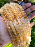 16” Natural Citrine Faceted Heishi Beads, Gemstone Wholesale Beads, Citrine Tyre Shape Disc Beads, AAA Grade Citrine Beads