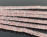 16” Rose Quartz Faceted Heishi Beads, Rose Quartz Tyre Shape Gemstone Beads, Disc Beads AAA Grade, 6.75mm - 7.5mm