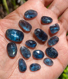 10 Pcs Natural Moss Kyanite Rose Cut Cabochons, Loose Gemstones, Ring Stones, 8x5mm - 12x8mm