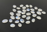 5Pcs/ 10 Pcs Natural Rainbow Moonstone Rosecuts, Moonstone Rosecut Faceted Slices, Loose Gemstone Ring Stones, 10x8mm - 15x11mm