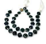 Natural Green Moss Agate Gemstone Beads, Moss Agate Faceted Fancy Diamond Shape Bulk Wholesale Beads, 10mm - 11mm, 7.5" Strand