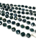 Natural Green Moss Agate Gemstone Beads, Moss Agate Faceted Fancy Diamond Shape Bulk Wholesale Beads, 10mm - 11mm, 7.5" Strand