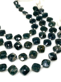 Natural Green Moss Agate Gemstone Beads, Moss Agate Faceted Fancy Diamond Shape Bulk Wholesale Beads, 10mm - 11mm, 7.5" Strand
