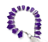 18 Pcs Natural Amethyst Gemstone Faceted Drop Briolette Beads, Jewelry Supplies for Jewelry Making, Bulk Wholesale Beads