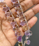 Ametrine Faceted Drop Beads, Ametrine Gemstone Beads for Jewelry Making, 10x6mm - 14x9mm, 16 Pcs