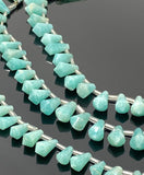 19 pcs Amazonite Gemstone Fancy Drop Faceted Beads, Jewelry Supplies forJewelry Making, Wholesale Bulk Beads, 9x5mm - 14x8.5mm